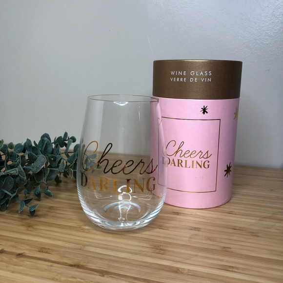 Indigo ‘Cheers, Darling!’ Wine Glass Cup | New with Box - Picture 4 of 4